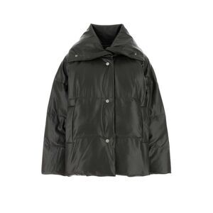 Nanushka Women Charcoal Synthetic Leather Down Jacket